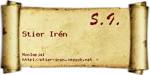 Stier Irén névjegykártya